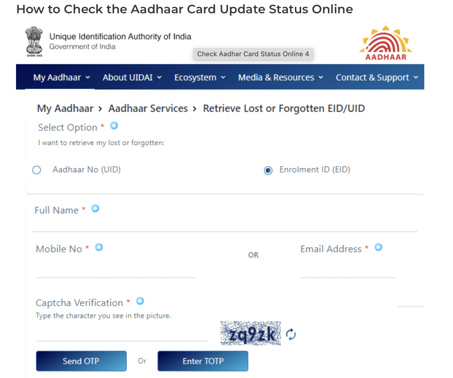 Updating Your Aadhaar Details